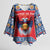 Personalized Serbia Christmas Kimono Sleeve Blouse Eagle with Cesnica Christmas Bread - Wonder Print Shop