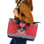 Personalized Serbia Christmas Leather Tote Bag Eagle with Cesnica Christmas Bread - Wonder Print Shop
