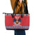 Personalized Serbia Christmas Leather Tote Bag Eagle with Cesnica Christmas Bread - Wonder Print Shop