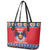 Personalized Serbia Christmas Leather Tote Bag Eagle with Cesnica Christmas Bread - Wonder Print Shop