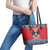 Personalized Serbia Christmas Leather Tote Bag Eagle with Cesnica Christmas Bread - Wonder Print Shop
