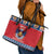 Personalized Serbia Christmas Leather Tote Bag Eagle with Cesnica Christmas Bread - Wonder Print Shop