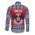 Personalized Serbia Christmas Long Sleeve Button Shirt Eagle with Cesnica Christmas Bread - Wonder Print Shop