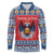 Personalized Serbia Christmas Long Sleeve Polo Shirt Eagle with Cesnica Christmas Bread - Wonder Print Shop