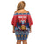 Personalized Serbia Christmas Off Shoulder Short Dress Eagle with Cesnica Christmas Bread - Wonder Print Shop
