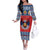 Personalized Serbia Christmas Off The Shoulder Long Sleeve Dress Eagle with Cesnica Christmas Bread - Wonder Print Shop