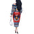 Personalized Serbia Christmas Off The Shoulder Long Sleeve Dress Eagle with Cesnica Christmas Bread - Wonder Print Shop