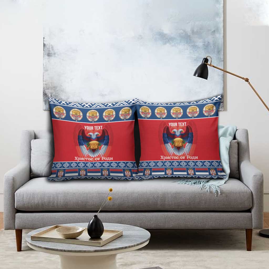 Personalized Serbia Christmas Pillow Cover Eagle with Cesnica Christmas Bread - Wonder Print Shop