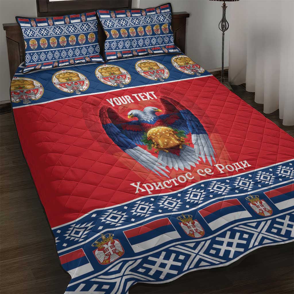 Personalized Serbia Christmas Quilt Bed Set Eagle with Cesnica Christmas Bread - Wonder Print Shop
