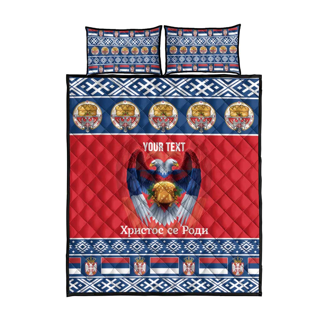Personalized Serbia Christmas Quilt Bed Set Eagle with Cesnica Christmas Bread - Wonder Print Shop
