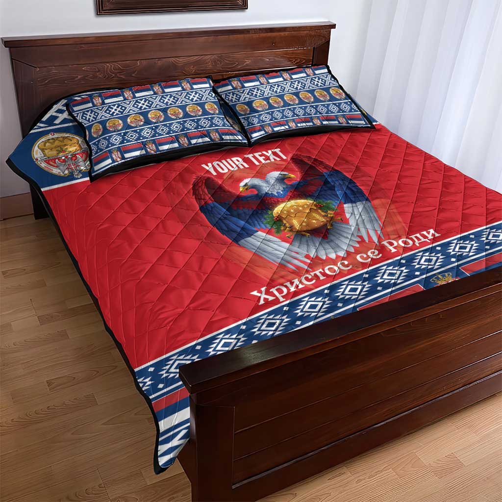 Personalized Serbia Christmas Quilt Bed Set Eagle with Cesnica Christmas Bread - Wonder Print Shop