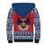 Personalized Serbia Christmas Sherpa Hoodie Eagle with Cesnica Christmas Bread - Wonder Print Shop
