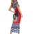 Personalized Serbia Christmas Short Sleeve Bodycon Dress Eagle with Cesnica Christmas Bread - Wonder Print Shop