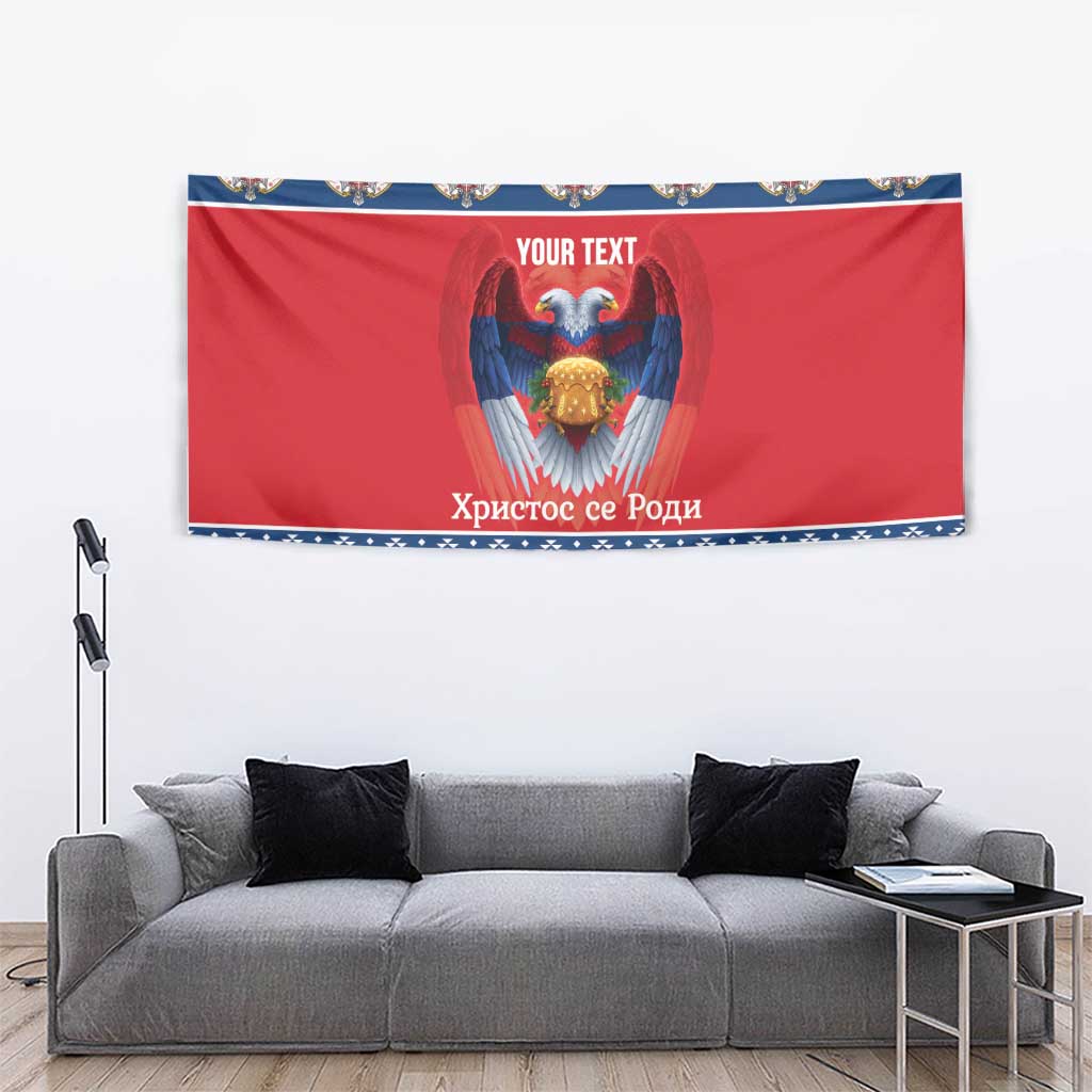 Personalized Serbia Christmas Tapestry Eagle with Cesnica Christmas Bread - Wonder Print Shop