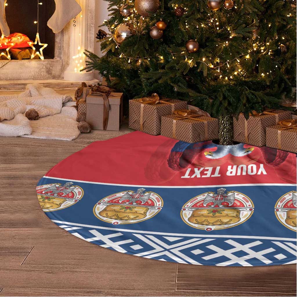 Personalized Serbia Christmas Tree Skirt Eagle with Cesnica Christmas Bread - Wonder Print Shop