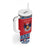 Personalized Serbia Christmas Tumbler With Handle Eagle with Cesnica Christmas Bread - Wonder Print Shop