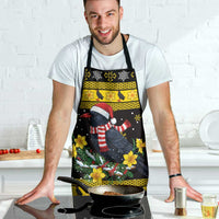 Flintshire Wales Christmas Apron Welsh Red-billed Chough with Daffodil - Wonder Print Shop