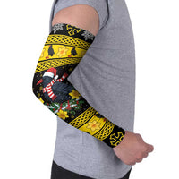 Flintshire Wales Christmas Arm Sleeves Welsh Red-billed Chough with Daffodil - Wonder Print Shop
