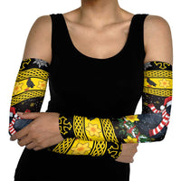 Flintshire Wales Christmas Arm Sleeves Welsh Red-billed Chough with Daffodil - Wonder Print Shop