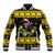 Flintshire Wales Christmas Baseball Jacket Welsh Red-billed Chough with Daffodil - Wonder Print Shop