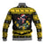Flintshire Wales Christmas Baseball Jacket Welsh Red-billed Chough with Daffodil - Wonder Print Shop