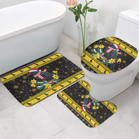 Flintshire Wales Christmas Bathroom Set Welsh Red-billed Chough with Daffodil - Wonder Print Shop