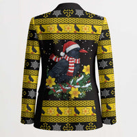 Flintshire Wales Christmas Blazer Welsh Red-billed Chough with Daffodil - Wonder Print Shop