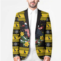 Flintshire Wales Christmas Blazer Welsh Red-billed Chough with Daffodil - Wonder Print Shop
