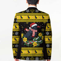 Flintshire Wales Christmas Blazer Welsh Red-billed Chough with Daffodil - Wonder Print Shop