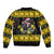 Flintshire Wales Christmas Bomber Jacket Welsh Red-billed Chough with Daffodil - Wonder Print Shop