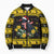 Flintshire Wales Christmas Bomber Puffer Jacket Welsh Red-billed Chough with Daffodil - Wonder Print Shop