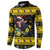 Flintshire Wales Christmas Button Sweatshirt Welsh Red-billed Chough with Daffodil - Wonder Print Shop