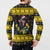 Flintshire Wales Christmas Button Sweatshirt Welsh Red-billed Chough with Daffodil - Wonder Print Shop