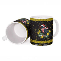 Flintshire Wales Christmas Ceramic Mug Welsh Red-billed Chough with Daffodil - Wonder Print Shop