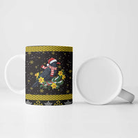 Flintshire Wales Christmas Ceramic Mug Welsh Red-billed Chough with Daffodil - Wonder Print Shop