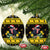 Flintshire Wales Christmas Ceramic Ornament Welsh Red-billed Chough with Daffodil - Wonder Print Shop