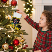 Flintshire Wales Christmas Stocking Welsh Red-billed Chough with Daffodil - Wonder Print Shop