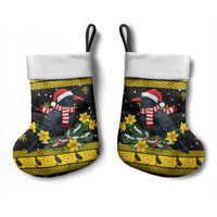 Flintshire Wales Christmas Stocking Welsh Red-billed Chough with Daffodil - Wonder Print Shop