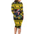 Flintshire Wales Christmas Family Matching Long Sleeve Bodycon Dress and Hawaiian Shirt Welsh Red-billed Chough with Daffodil - Wonder Print Shop