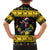Flintshire Wales Christmas Family Matching Off The Shoulder Long Sleeve Dress and Hawaiian Shirt Welsh Red-billed Chough with Daffodil - Wonder Print Shop