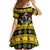 Flintshire Wales Christmas Family Matching Off The Shoulder Long Sleeve Dress and Hawaiian Shirt Welsh Red-billed Chough with Daffodil - Wonder Print Shop