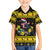 Flintshire Wales Christmas Family Matching Off The Shoulder Long Sleeve Dress and Hawaiian Shirt Welsh Red-billed Chough with Daffodil - Wonder Print Shop
