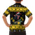 Flintshire Wales Christmas Family Matching Off Shoulder Short Dress and Hawaiian Shirt Welsh Red-billed Chough with Daffodil - Wonder Print Shop
