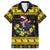 Flintshire Wales Christmas Family Matching Off Shoulder Short Dress and Hawaiian Shirt Welsh Red-billed Chough with Daffodil - Wonder Print Shop