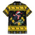 Flintshire Wales Christmas Family Matching Off Shoulder Short Dress and Hawaiian Shirt Welsh Red-billed Chough with Daffodil - Wonder Print Shop