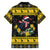 Flintshire Wales Christmas Family Matching Short Sleeve Bodycon Dress and Hawaiian Shirt Welsh Red-billed Chough with Daffodil - Wonder Print Shop