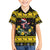 Flintshire Wales Christmas Family Matching Short Sleeve Bodycon Dress and Hawaiian Shirt Welsh Red-billed Chough with Daffodil - Wonder Print Shop