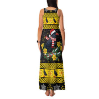 Flintshire Wales Christmas Family Matching Tank Maxi Dress and Hawaiian Shirt Welsh Red-billed Chough with Daffodil - Wonder Print Shop