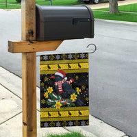 Flintshire Wales Christmas Garden Flag Welsh Red-billed Chough with Daffodil - Wonder Print Shop