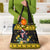 Flintshire Wales Christmas Grocery Bag Welsh Red-billed Chough with Daffodil - Wonder Print Shop
